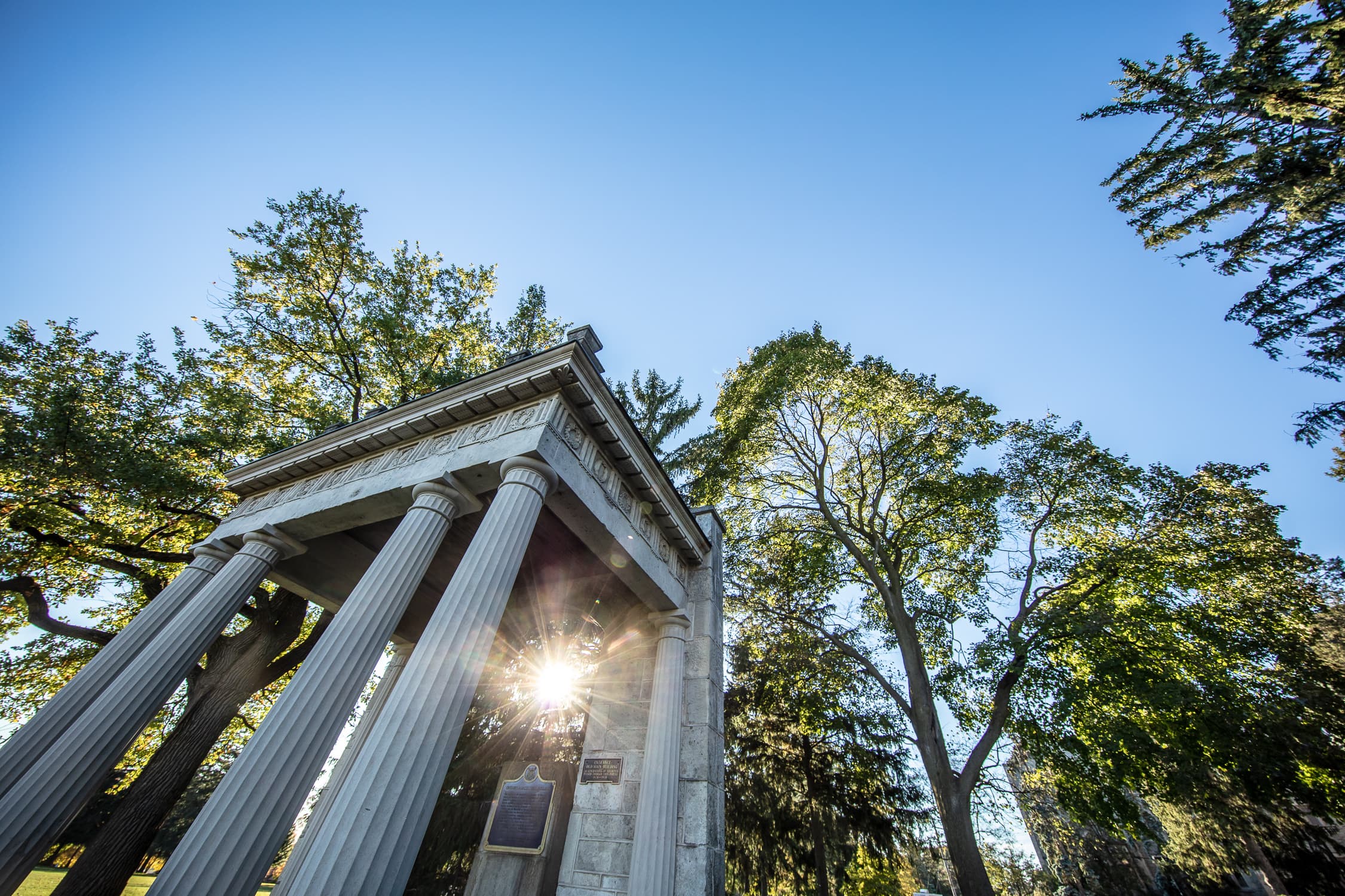 A close up of the Portico