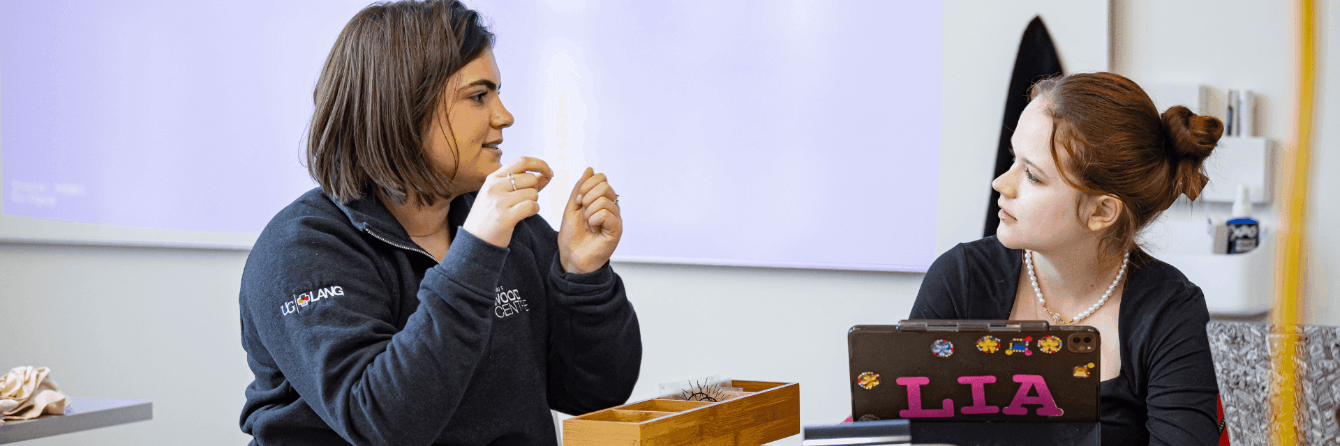 Two Students in Classroom