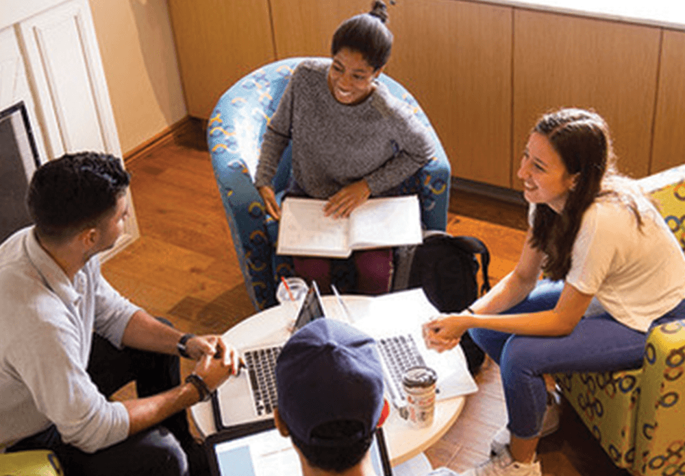 students collaborating in mac hall