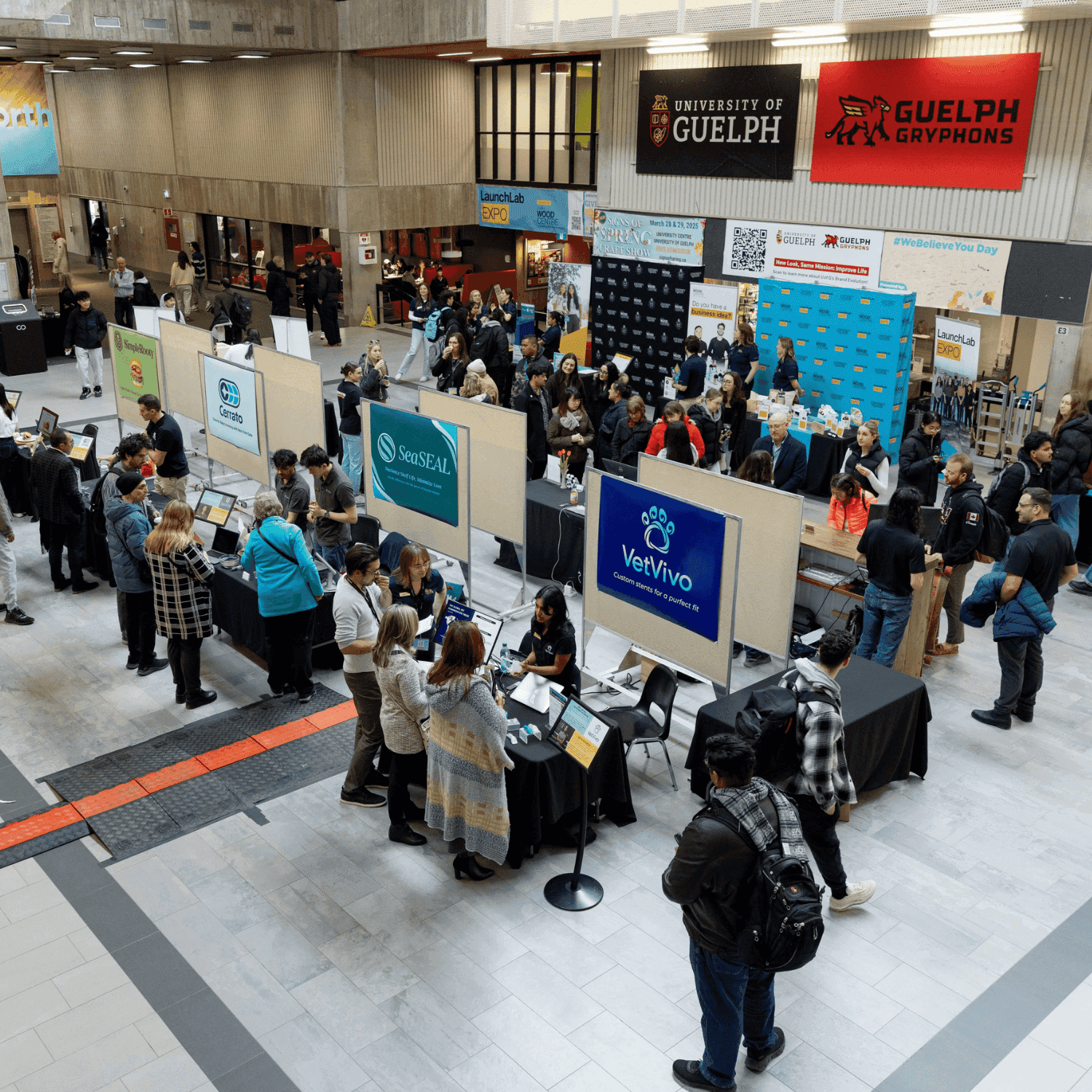 Birds eye view of event in the University Centre